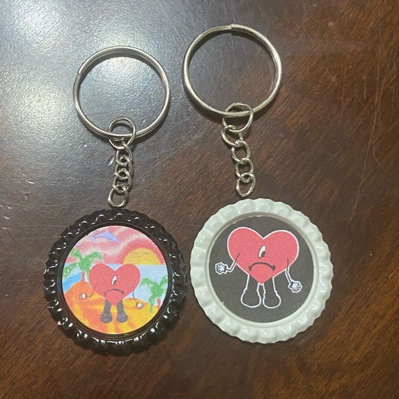 Bad Bunny Bottle Cap Keychains - Picture 2 of 2